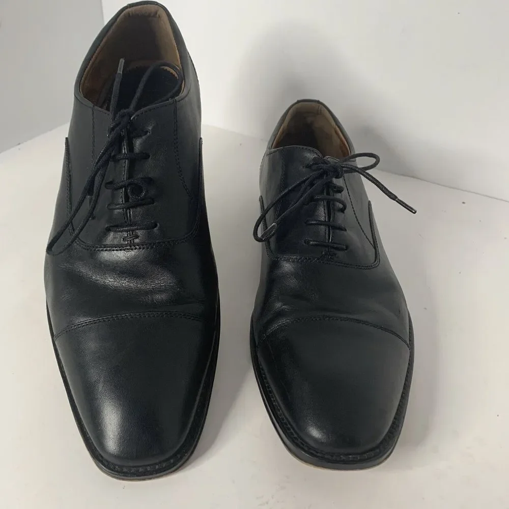 Blake Mckay Men's Oxford Dress Shoe‎ Size 12 Plain Toe Black Leather Derby